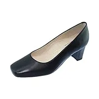 escarpins d'hotesses - escarpins d'hotesses papeete alarm free escarpin chaussure uniforme femme bout carré confort & grande largeur couleur - cuir noir, taille - 38