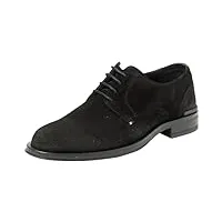 tommy hilfiger homme core hilfiger textured sde shoe fm0fm04991 derby, noir (black), 43 eu