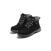 veool bottes femme hiver bottines plates lacets chaud fourrure bottines de neige chaussures boots d'hiver,38 noir