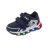 chicco sneakers avec lumières dans la semelle et double velcro, confortables, légères, flexibles et transpirantes mixte enfant, bleu (1), 24 eu, conçu en italie