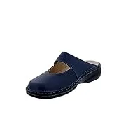 finn comfort stanford blue (bleu) – sabots – chaussures pour femme mules / tongs en cuir bleu (bourne), bleu foncé, 41 eu