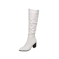 allbestop botte d'Équitation femme,bottes homme cuir rangement bottes femme chaussons+boots sandale talon chaussure toile homme chaussure chien(blanc,41)
