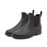 uniuni bottes de pluie femmes antidérapant chelsea boots hommes imperméable légères confort caoutchouc bottines marron 42