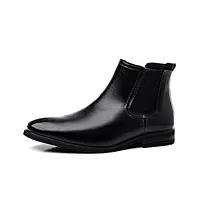 dadawen homme bottine chelsea cuir confortable classiques ankle boots- noir 43