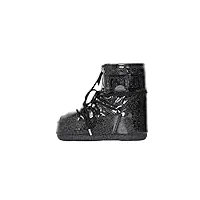 moon boot bottines noires icon glow glitter pour femme, noir , 37 eu