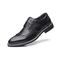 dadawen chaussure homme cuir,chaussure derbys homme ville habillées formelles affaires à lacets oxford brogue pour costume mariage noir 41