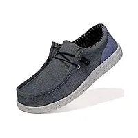 nuttopl chaussures de bateau pour homme chaussures en toile chaussures de conduite plat chaussures chaussures d’été respirantes confortables bleu 38 eu