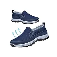 chaussures de sport en salle homme chaussure homme sans lacets chaussure homme ville slip on mesh respirante sneakers course loisirs walking fitness sneakers,bleu,45/275mm