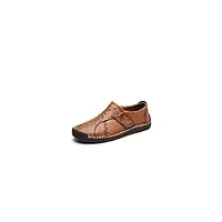 suicra richelieus pour hommes leather men's casual shoes handmade moccasins rubber sole men's shoes black sneakers dress shoes (color : yellow-brown, size : 38 eu)