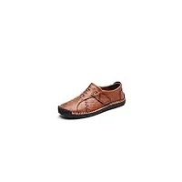 suicra richelieus pour hommes leather men's casual shoes handmade moccasins rubber sole men's shoes black sneakers dress shoes (color : red-brown, size : 39 eu)