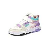 basket enfant fille chaussure de course sport running athlétiques shoes tennis gym enfant fitness sneakers boys, rose violet, taille 36 eu