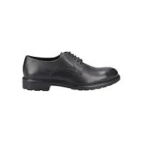 geox chaussures à lacets walk pleasure en cuir lisse pour homme - noir, noir , 41.5 eu