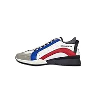 dsquared2 chaussures homme m1424 baskets legendary blanc-bleu-rouge, blanc, rouge, bleu., 44 eu