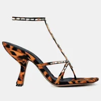 iindaco - sandales tal diana léopard noir/marron - talon 9.5 cm