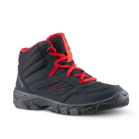 chaussures de randonnée enfant avec lacets mh100 mid grise foncée du 35 au 38 - quechua