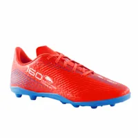 chaussures de football enfant a lacets 160 jr ag/fg rouge - kipsta