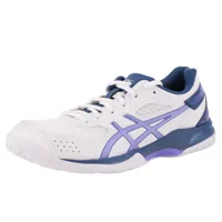 chaussures de volley-ball asics femme gel spike 4 blanches, bleues et violettes. - asics
