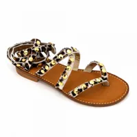 sandales cuir léger imprimé léopard betta femme semerdjian