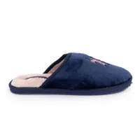 pantoufles fourrés avec logo brodé rose confort bleu fonce t36-41 femme us polo