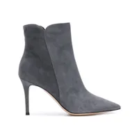 gianvito rossi levy 85mm suede ankle boots - gris