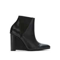 studio chofakian leather wedge boots - noir