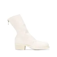 guidi bottes zippées à design structuré - blanc