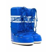 moon boot kids bottines lacées à logo - bleu