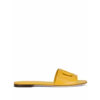 dolce & gabbana sandales en cuir à logo dg - jaune