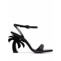palm angels sandales à talon sculpté - noir