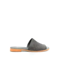 sarah chofakian sandales en cuir à design tressé - gris