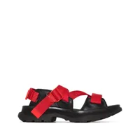 alexander mcqueen sandales tread à bande logo - rouge