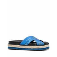 kenzo sandales à motif cachemire - bleu