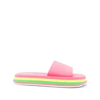 msgm sandales à semelle arc-en-ciel - rose