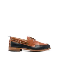 thom browne chaussures bateau en cuir bicolore - marron