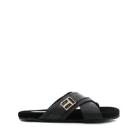 tom ford sandales à plaque logo - noir