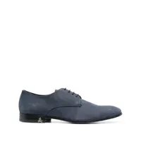 philipp plein chaussures oxford derby en daim - bleu