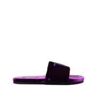 tom ford sandales en velours à logo - violet
