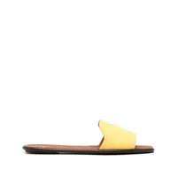 polo ralph lauren sandales en cuir à logo embossé - jaune