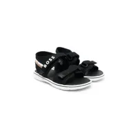 boss kidswear sandales à logo imprimé - noir