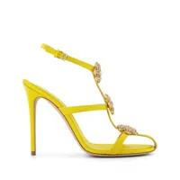 giambattista valli sandales 110 mm à fleur appliquée - jaune
