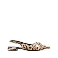 roberto cavalli ballerines pettegole à imprimé léopard - tons neutres