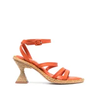 paloma barceló sandales en cuir 90 mm à talon - orange