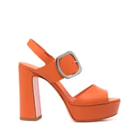 santoni sandales 105 mm à talon épais - orange