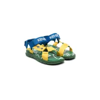 kenzo kids sandales colour block à attache scratch - vert