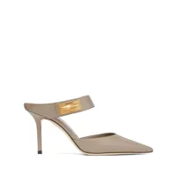 jimmy choo mules nell 85 mm à bout pointu - tons neutres