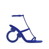 ferragamo sandales elina 100 mm à bout ouvert - bleu