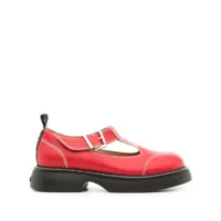 ganni ballerines everyday à coutures contrastantes - rouge