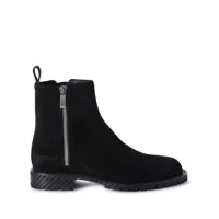off-white combat suede ankle boot - noir