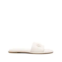 michael kors sandales saiph en cuir à plaque logo - blanc