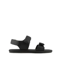giorgio armani sandales en cuir à attache scratch - noir